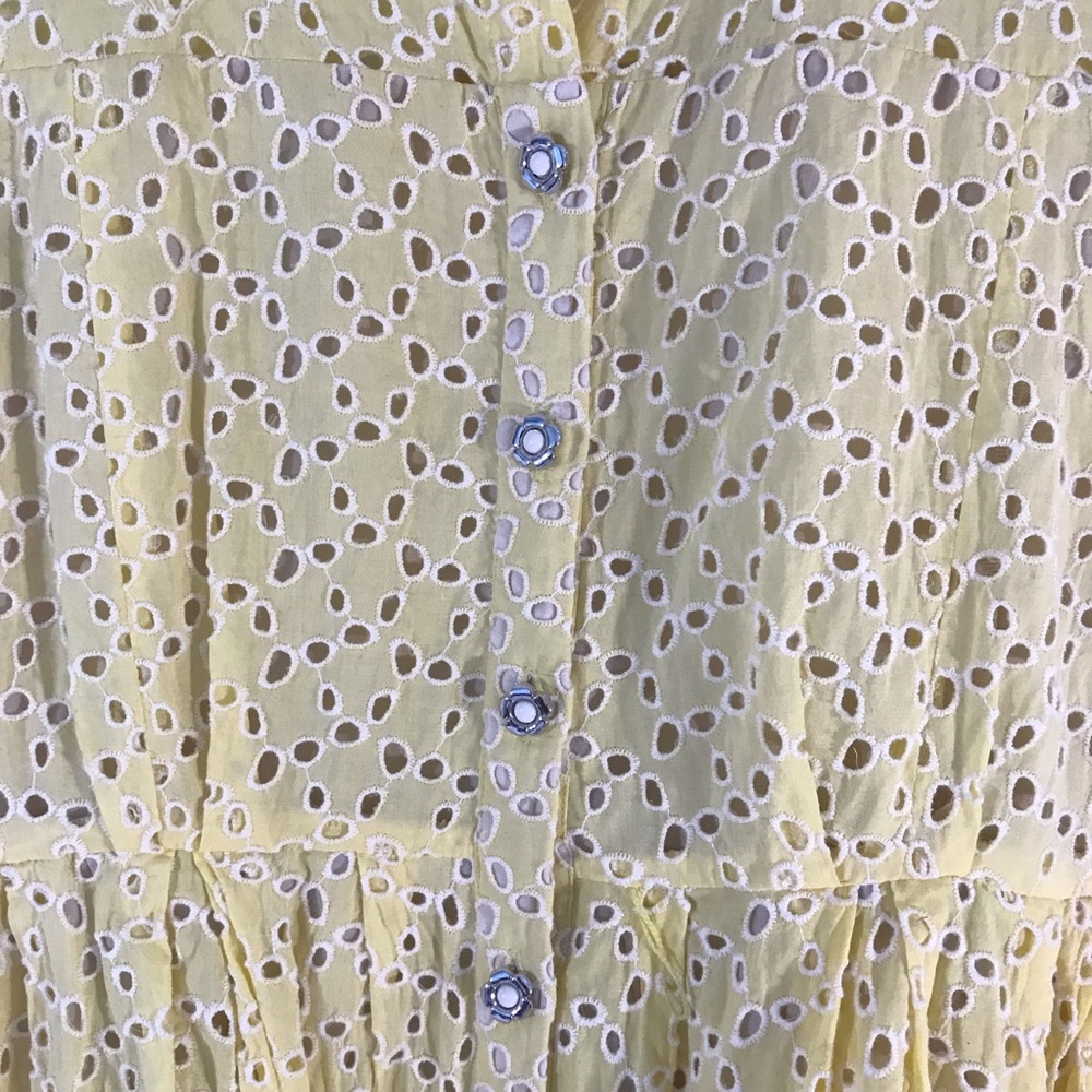Betsey Johnson Eyelet Yellow Mini Dress - Picture 3 of 7